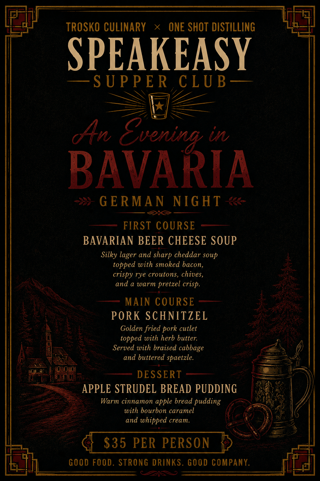 Speakeasy Supper Club 8/12 Reservation Deposit