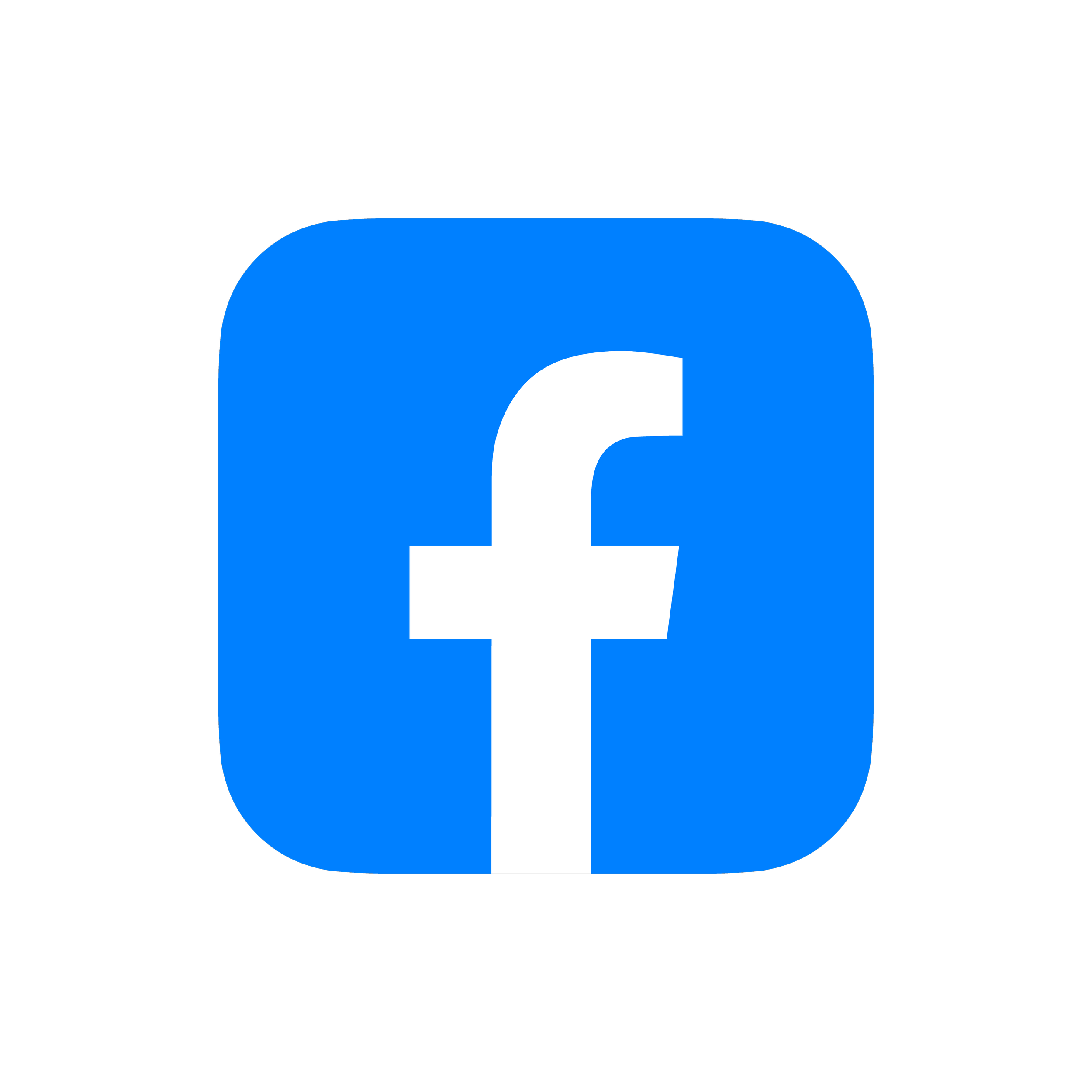 Facebook app icon with a white lowercase 'f' on a blue rounded square background.