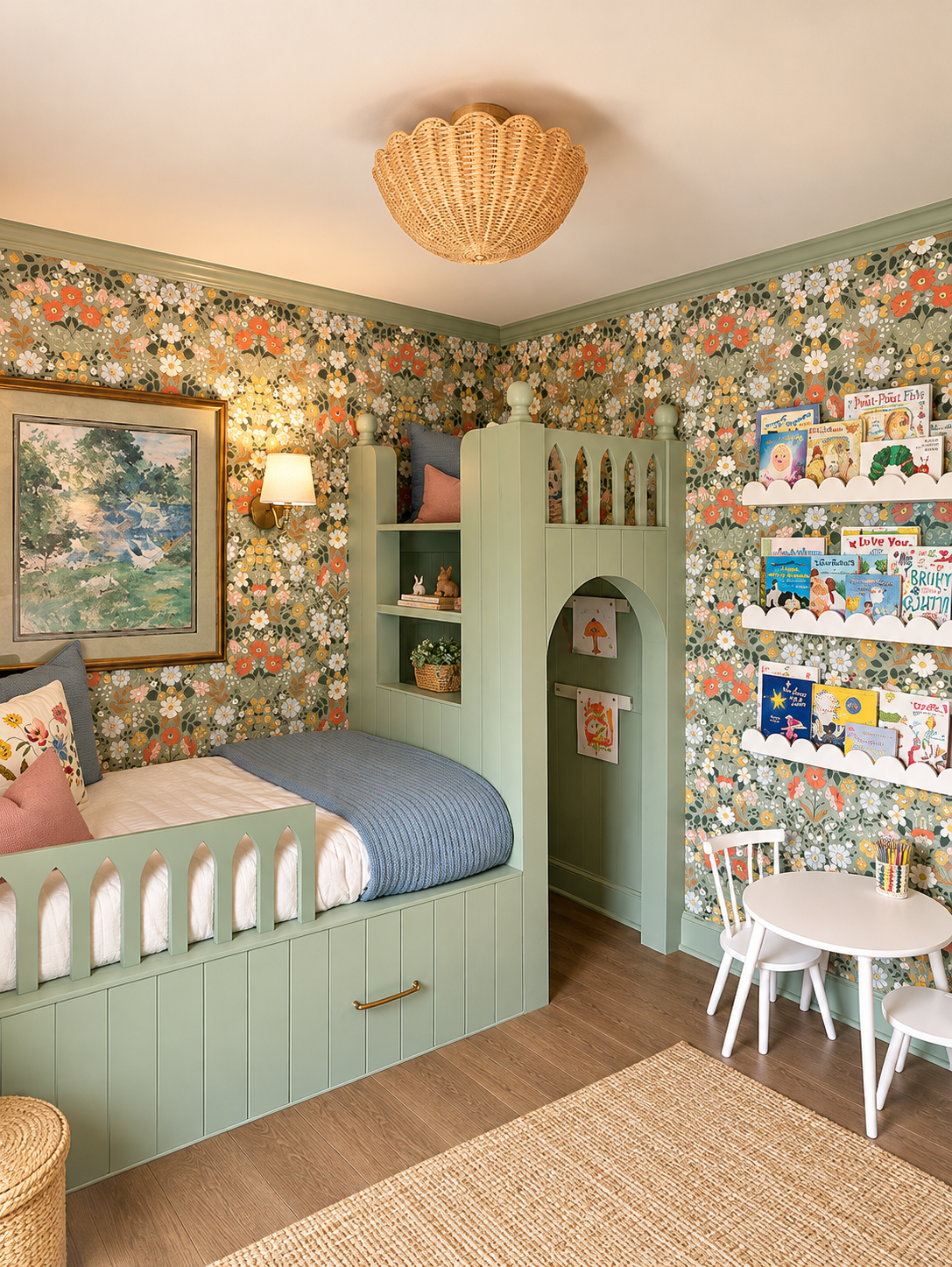 Cozy Sage Green Children’s Reading Nook.png