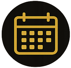 Icon of a yellow calendar on a black background.