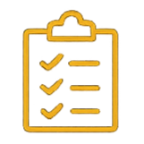 Checklist on a clipboard with three items checked off