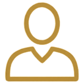 Outline of a person icon with no facial features.