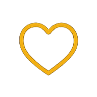 A gold heart outline on a black background.