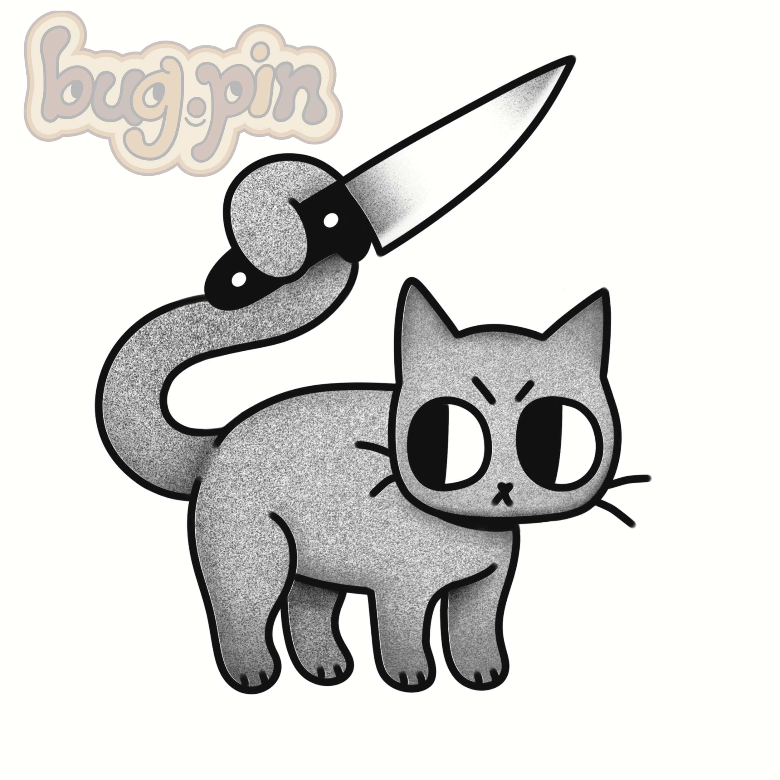 cat knife tattoo (shading)