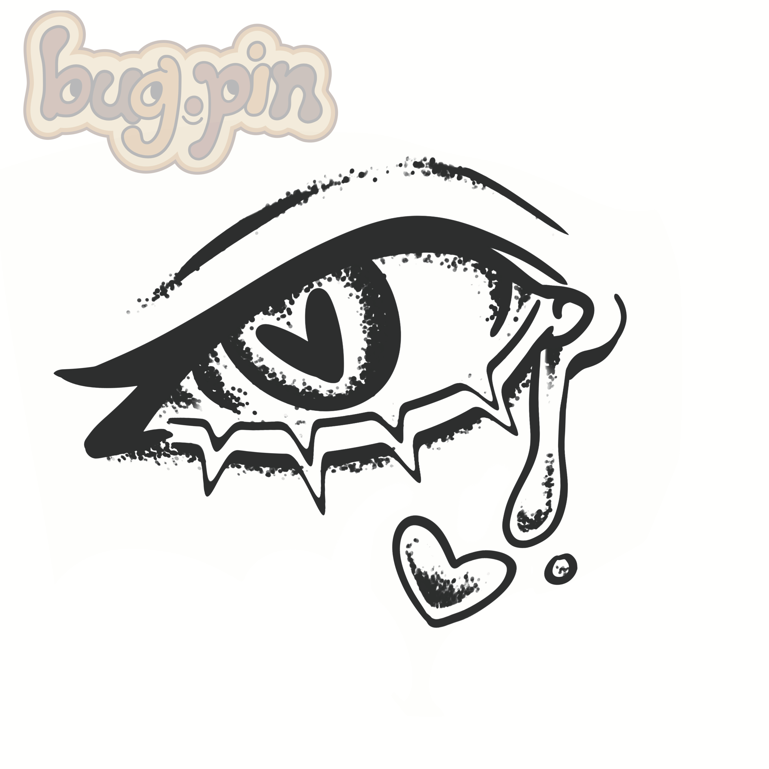 eye heart crying tattoo