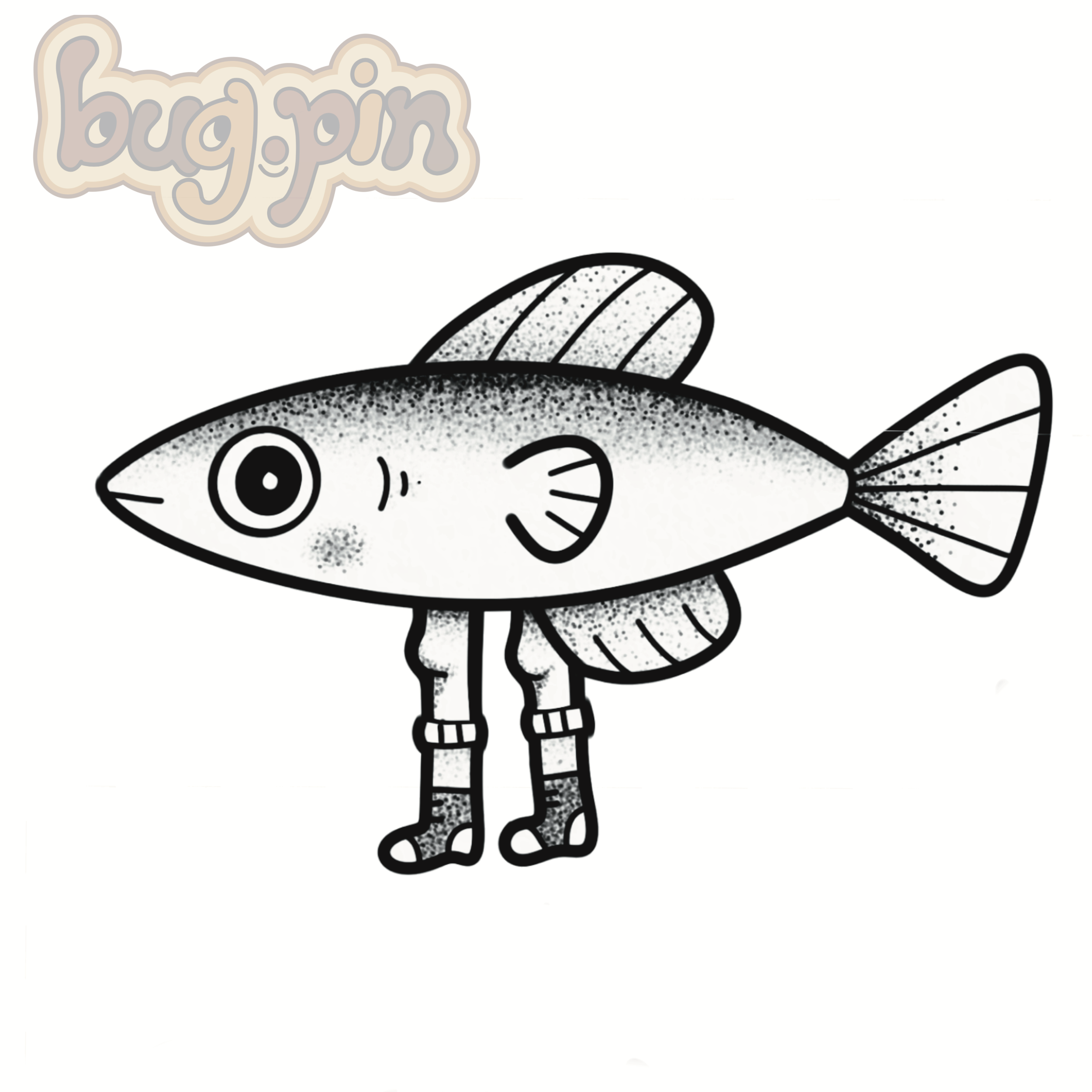 fish with legs tattoo