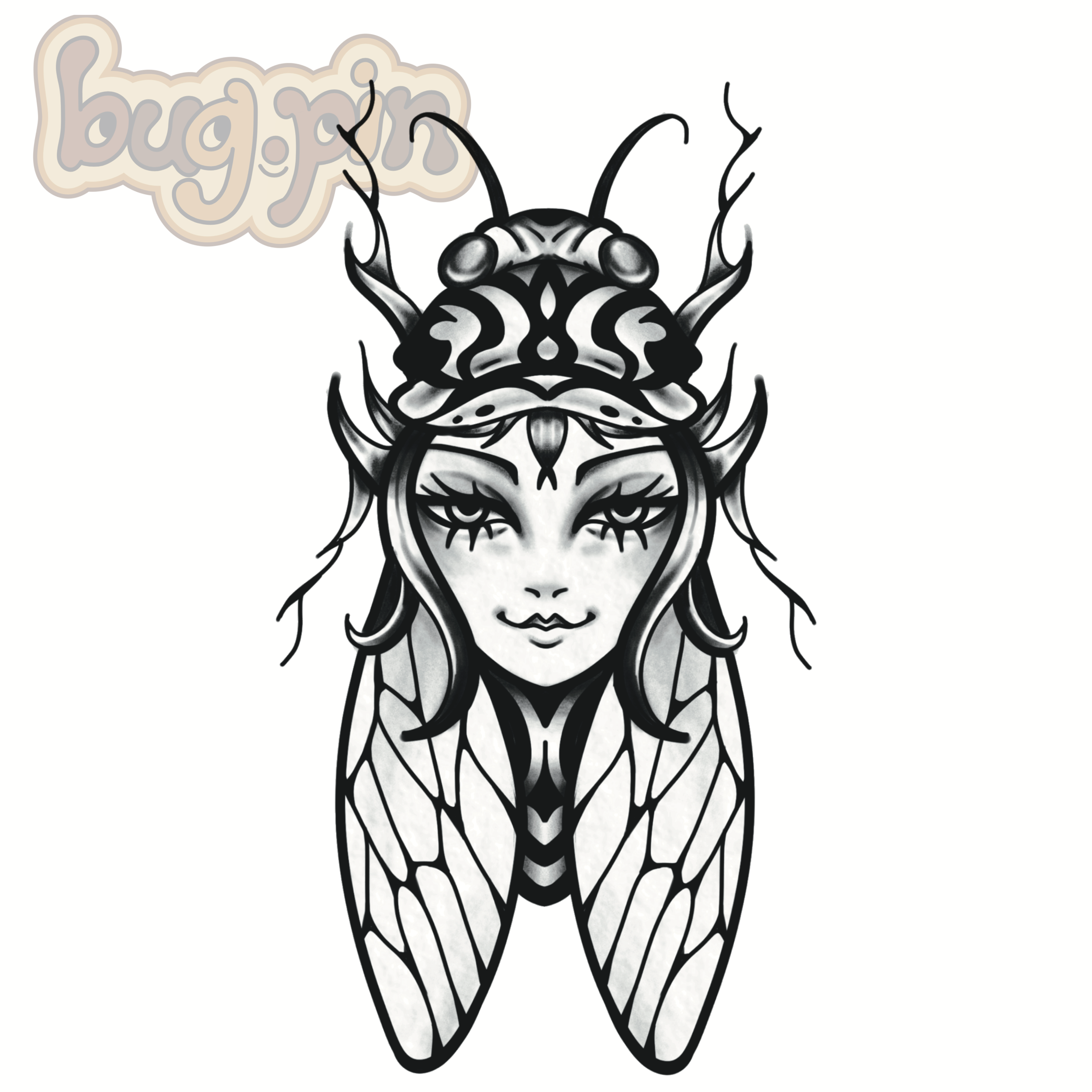 cicada woman tattoo