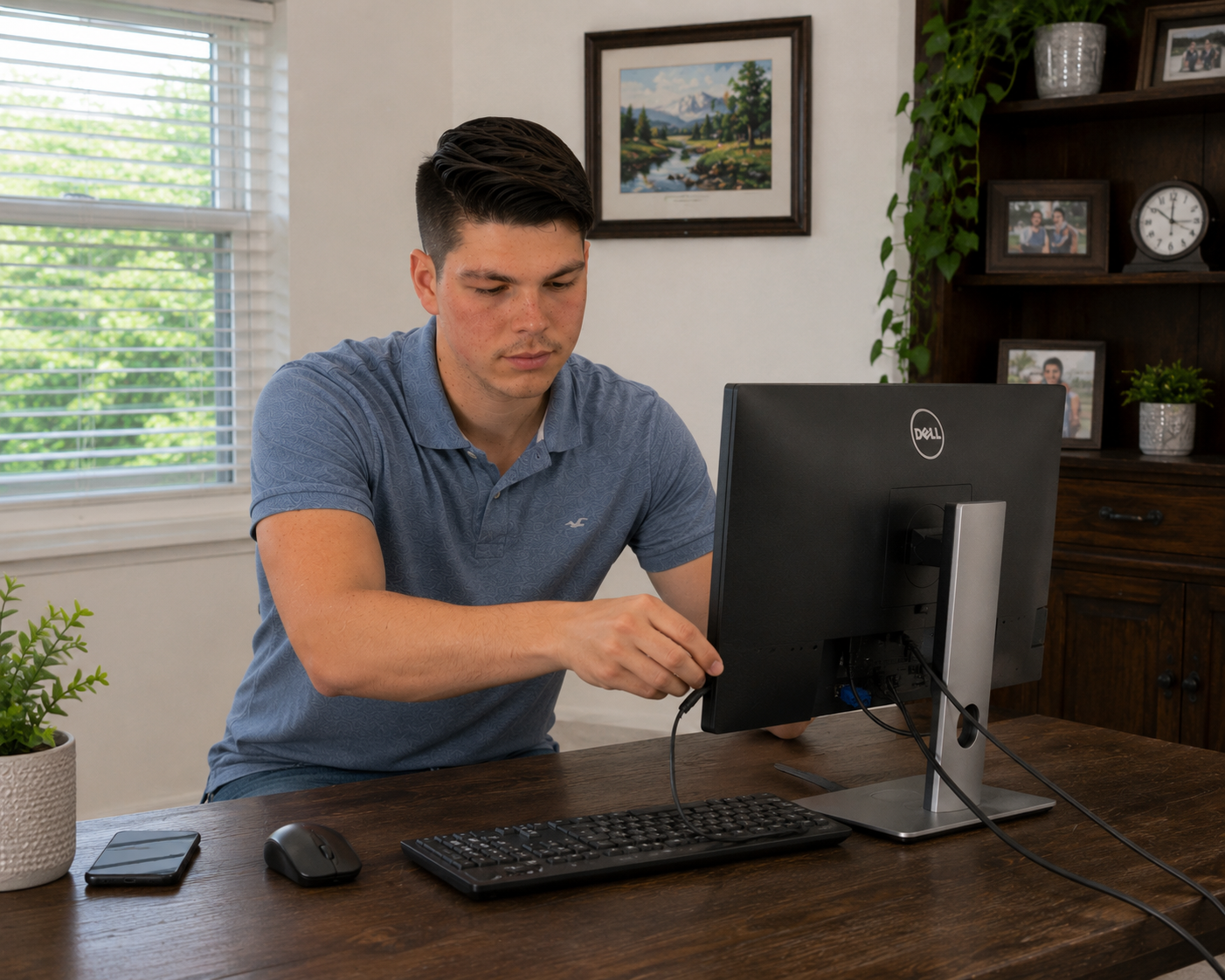 man working on a computer