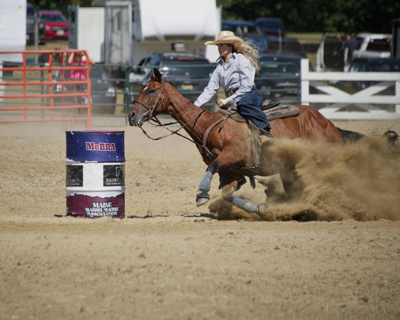Barrel racer at first barrel