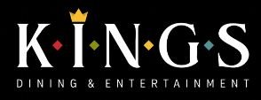 Logo for Kings Dining & Entertainment with a crown above the letter 'I'