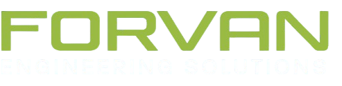 Logotipo con la palabra 'FORVAN' en letras verdes y una línea de texto en negro debajo.