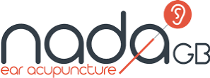 Logo for Noda GB featuring the text 'noda GB' with 'ear acupuncture' written underneath.