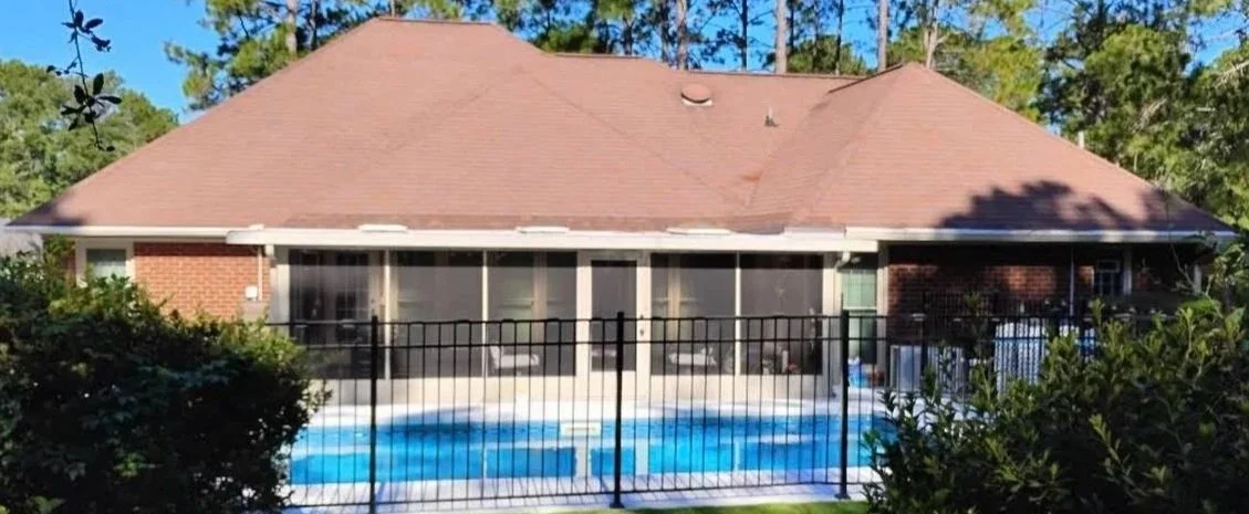 Before and after roof washing in Statesboro GA by Stephens Exteriors