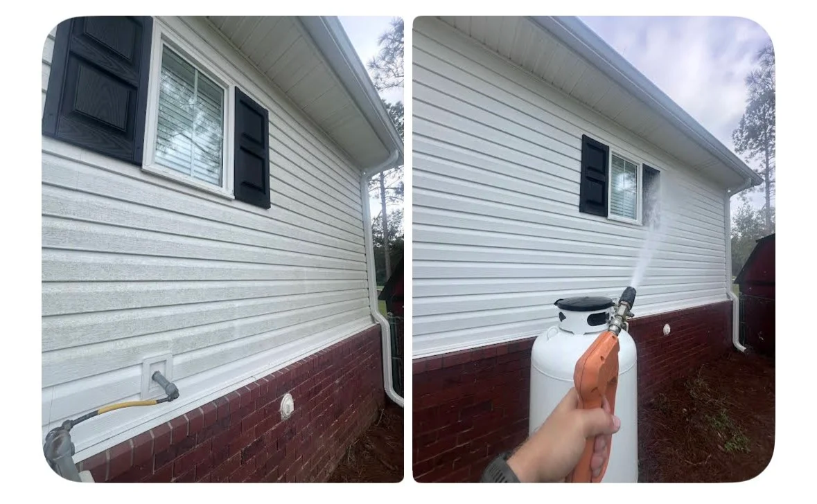 Before and after google review photo taken and washed in Statesboro, Ga