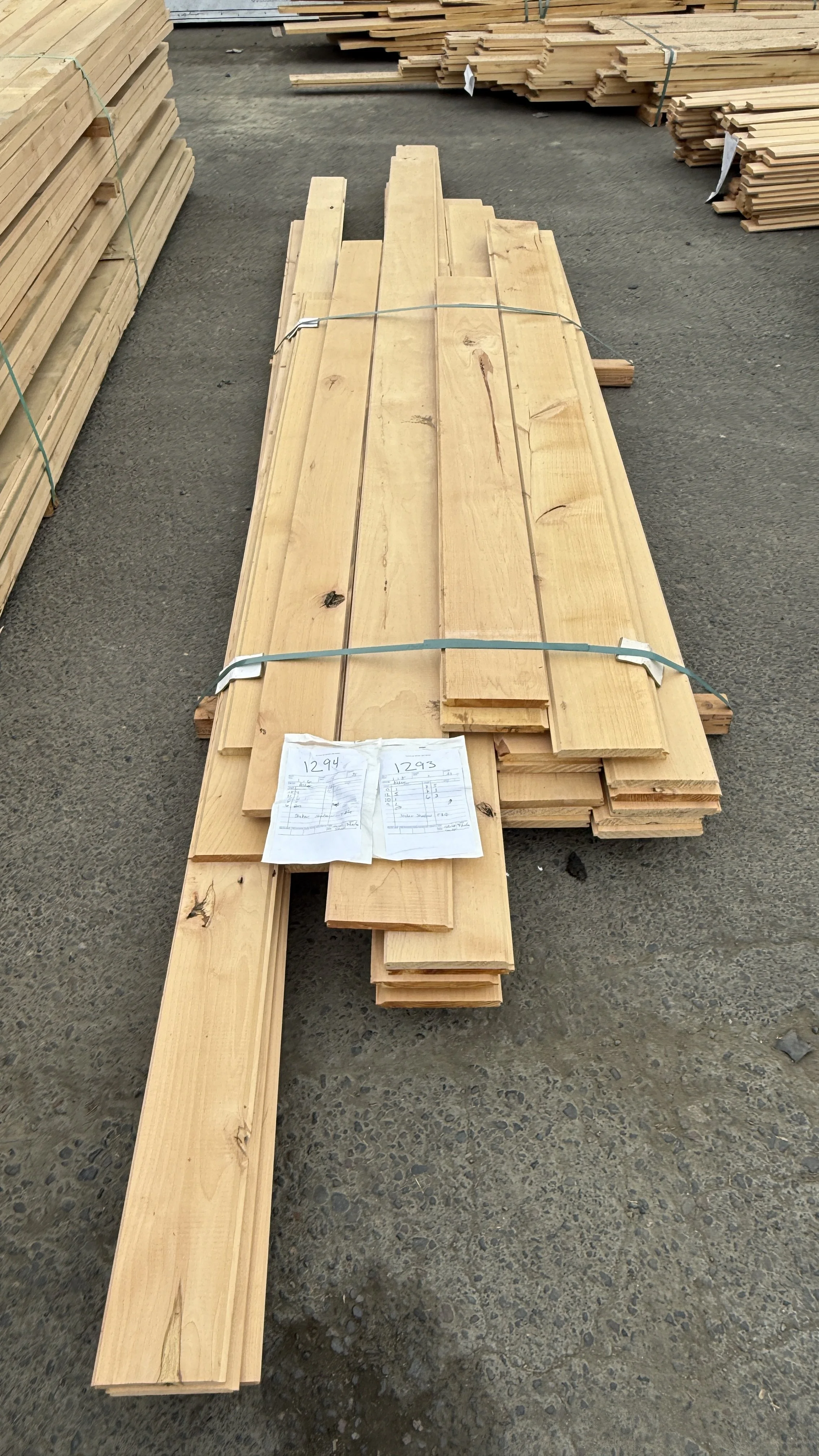 1x6 Alder Mill Mix T&G, S4S, Rough, Sticker Shadow