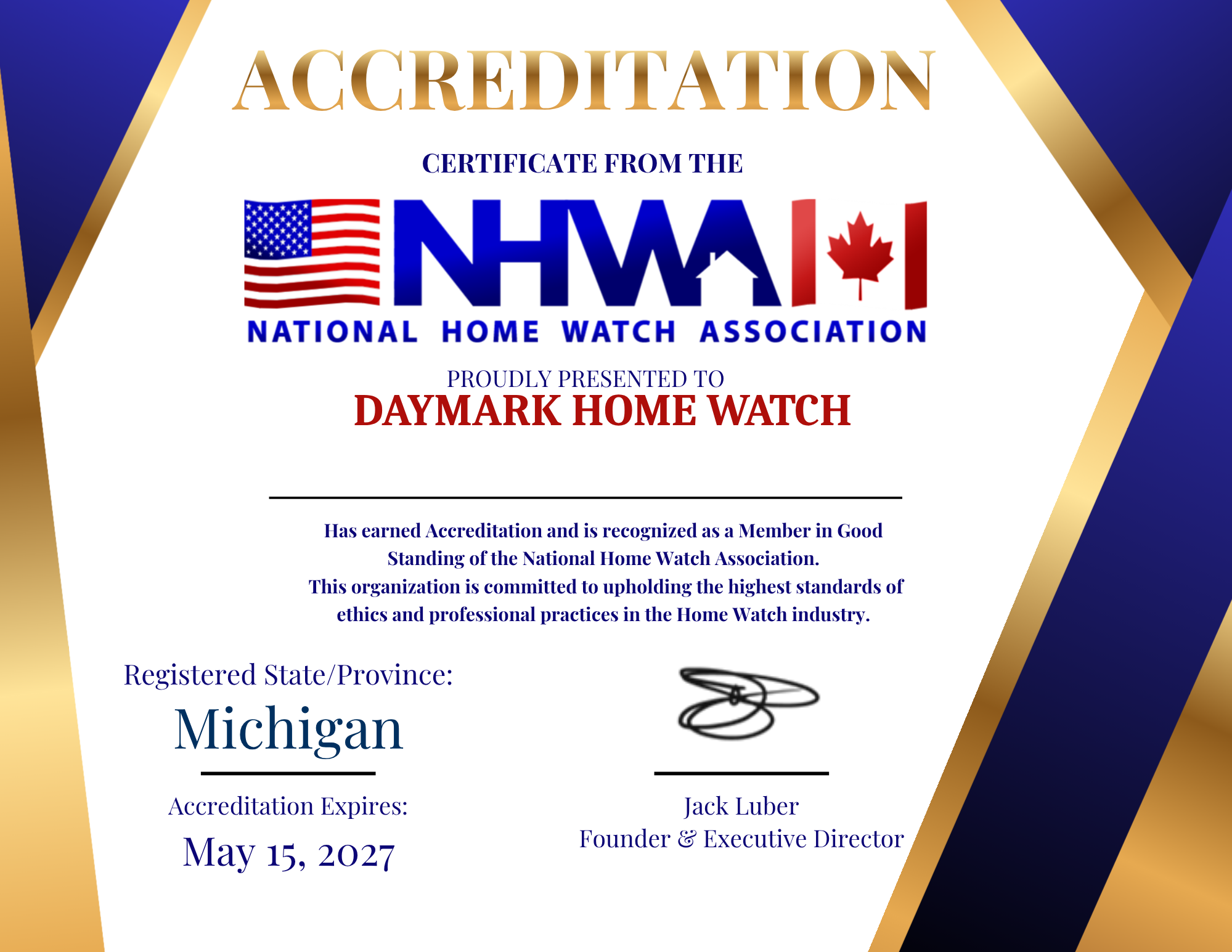Daymark Earns Accreditation from the National Home Watch Association