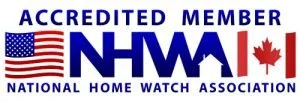 National Home Watch Association (NHWA) logo with American and Canadian flags