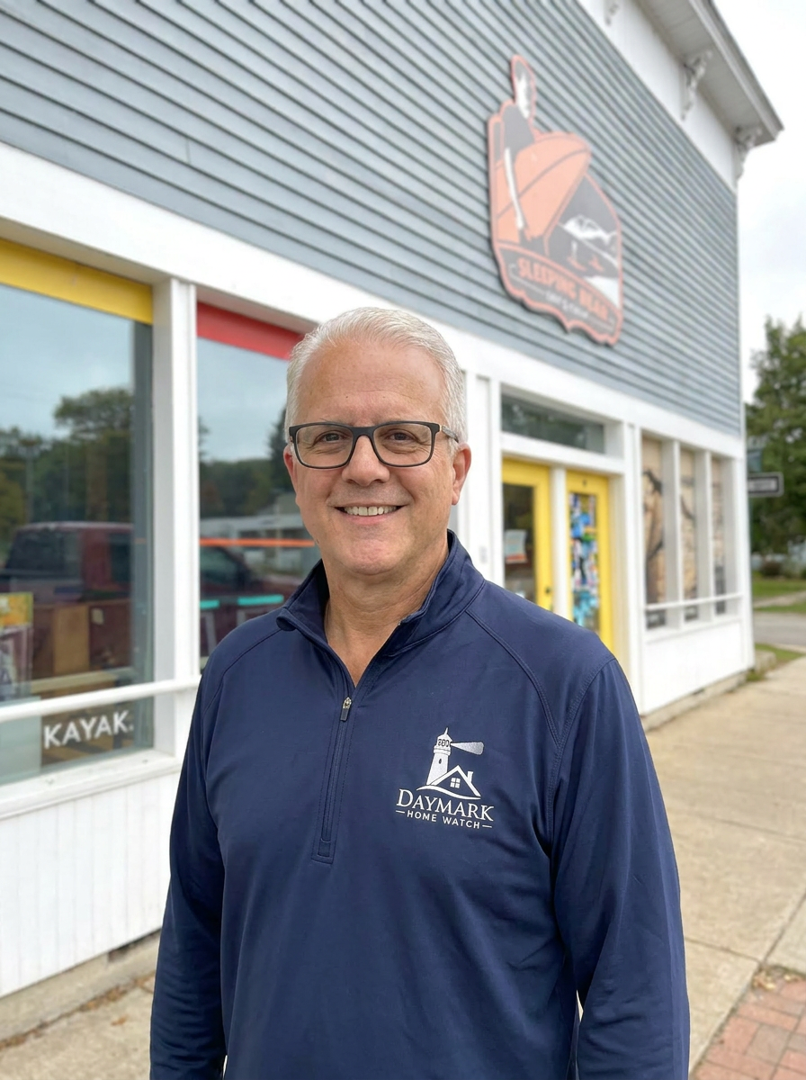 Jim Casler of Daymark Home Watch doing a little sightseeing in downtown Empire, Michigan