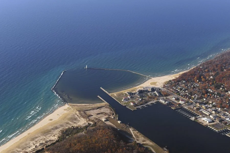 Frankfort, Michigan Harbor aerial photo, Benzie County