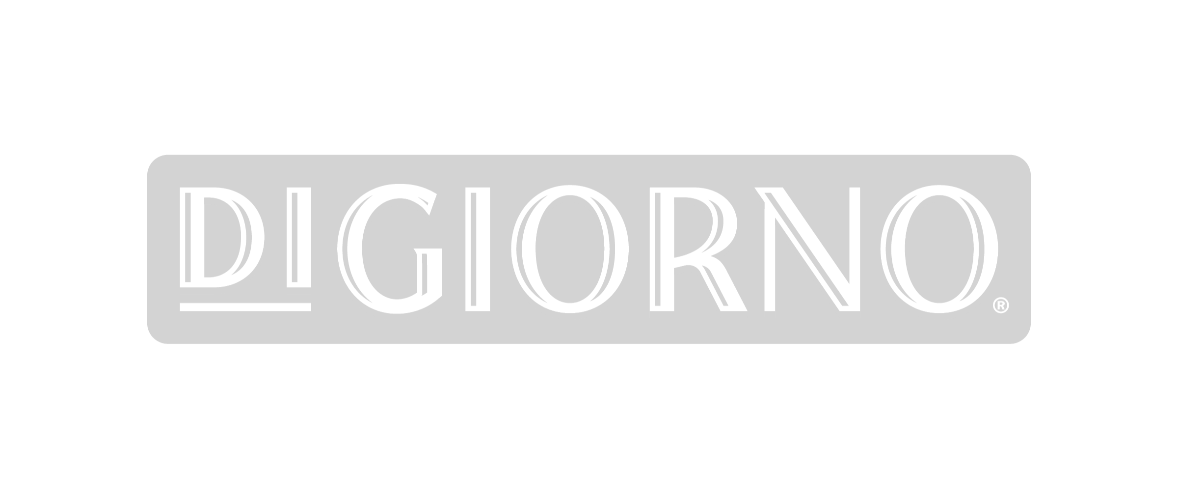 Black and white logo of the brand 'Di Giorno' with stylized text on a gray background.