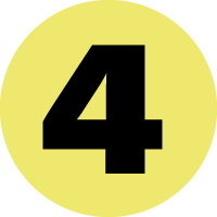 Number 4 in black on a yellow circle