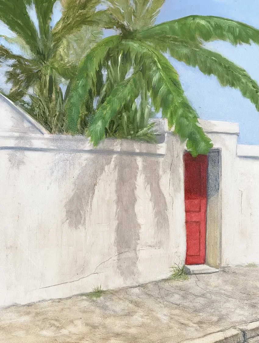 Red Door Oil Painting