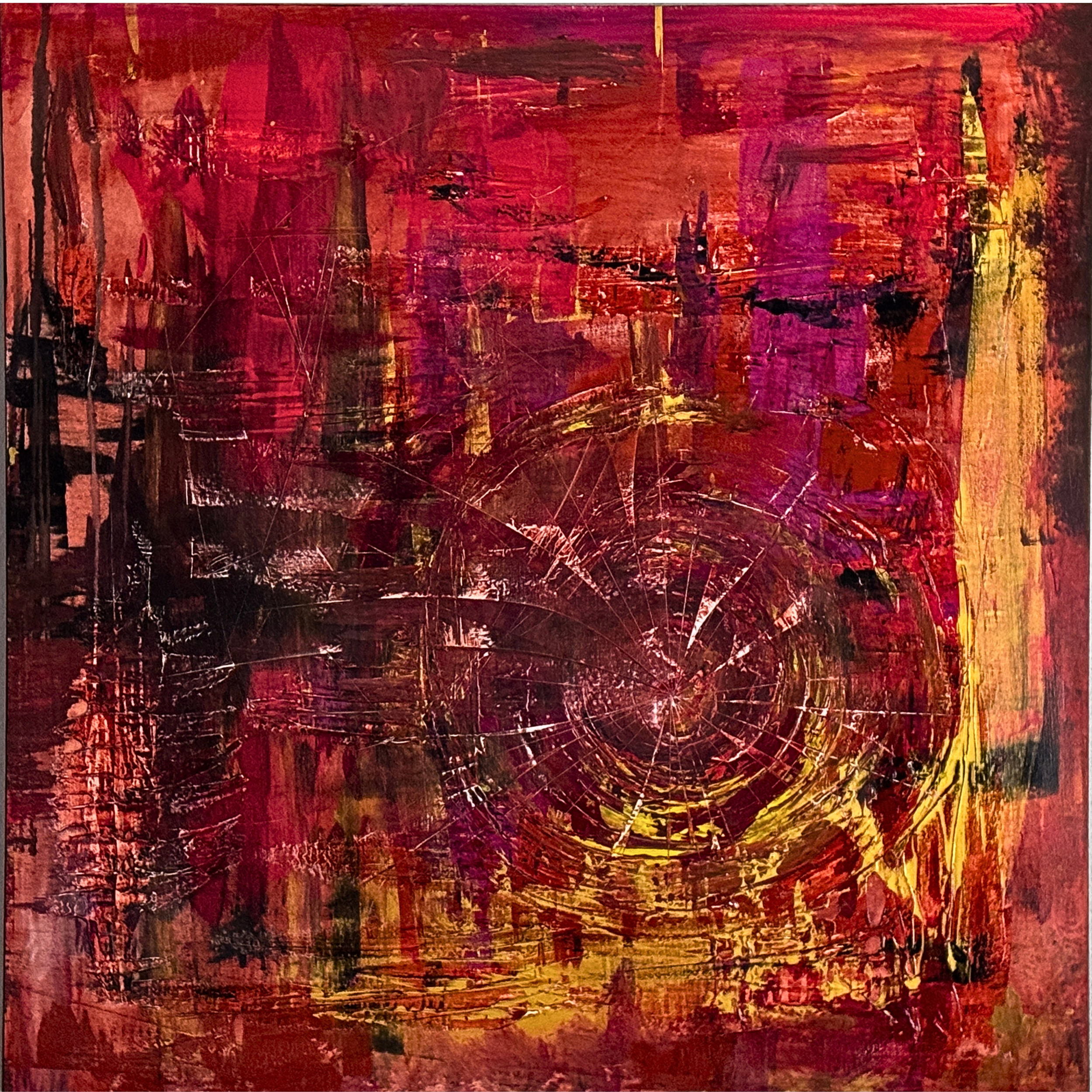 Ferris Wheel, 4' x 4', acrylic on canvas, 2021
