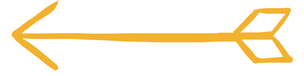 Gold arrow pointing left with double arrowhead and tail decorations.