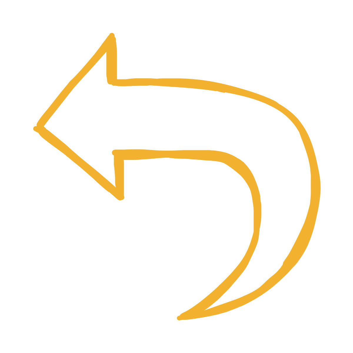 A yellow map marker icon with a left-facing arrow on a black background.