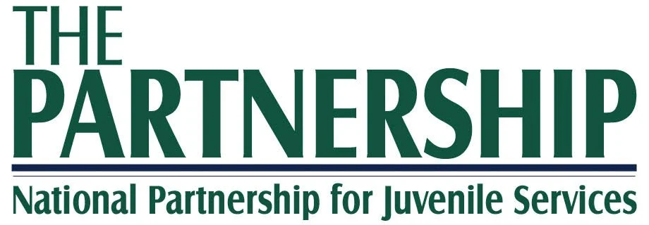Logo for The Partnership, National Partnership for Juvenile Services, in green and navy blue text.