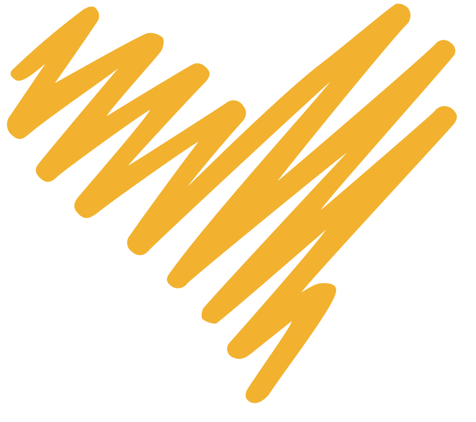 A stylized heart shape made with yellow zigzag lines on a black background.