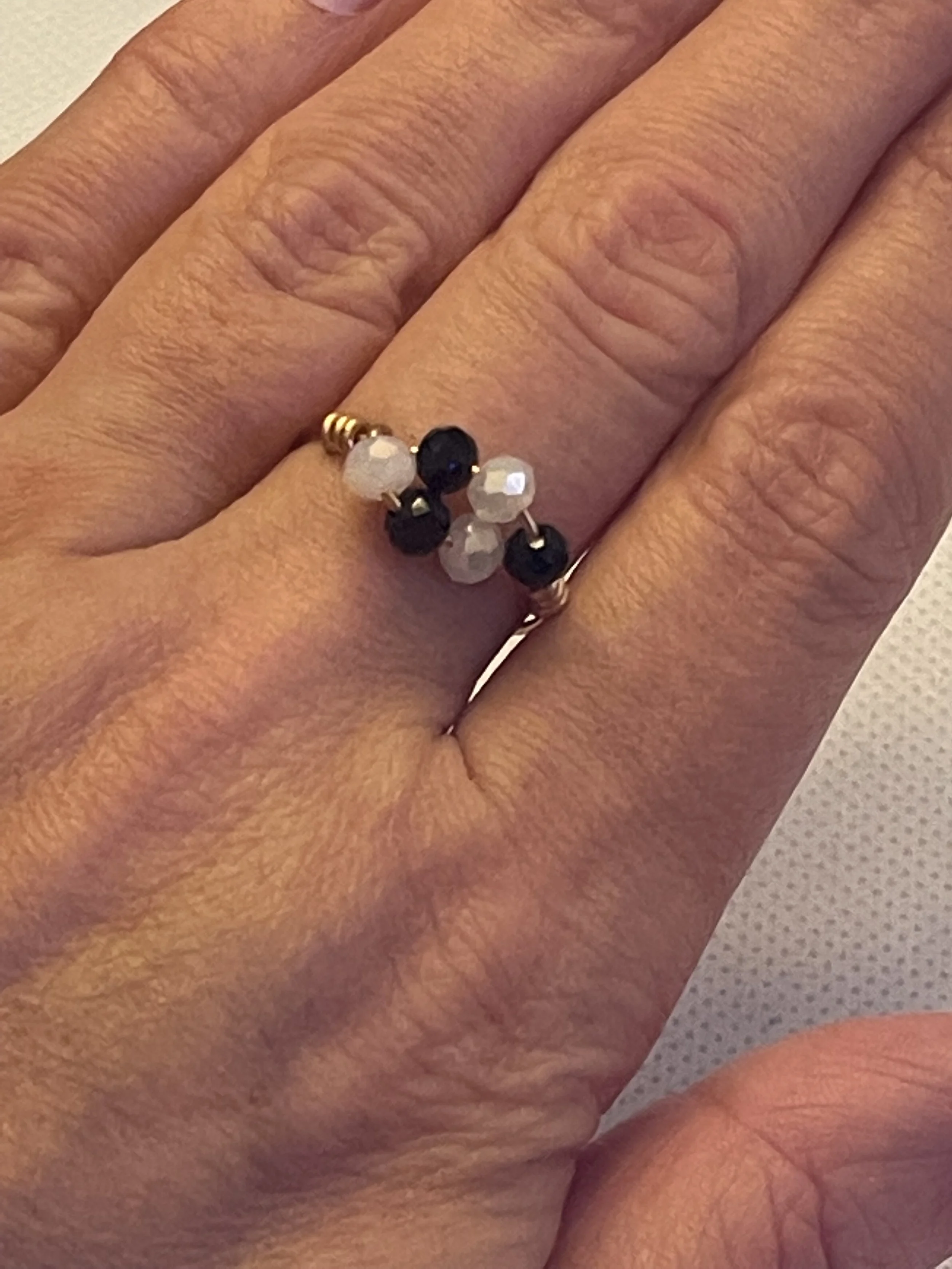6 Stone Glass Crystal Ring
