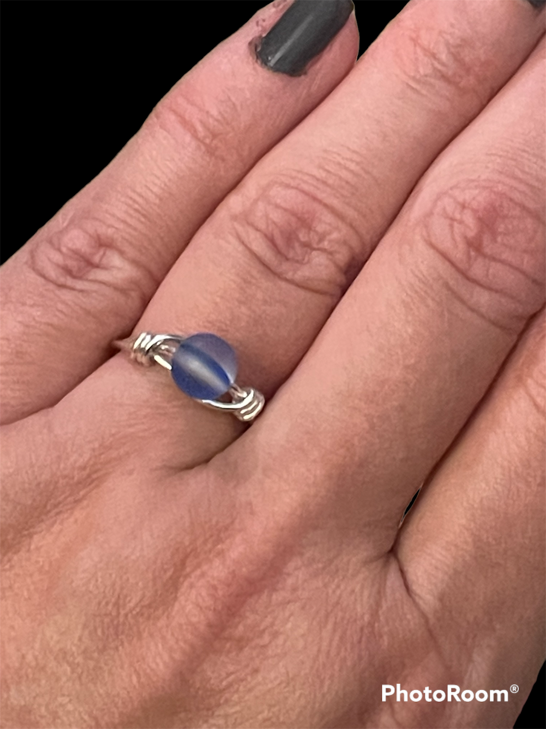 Blue Mystic Aura Quartz Ring