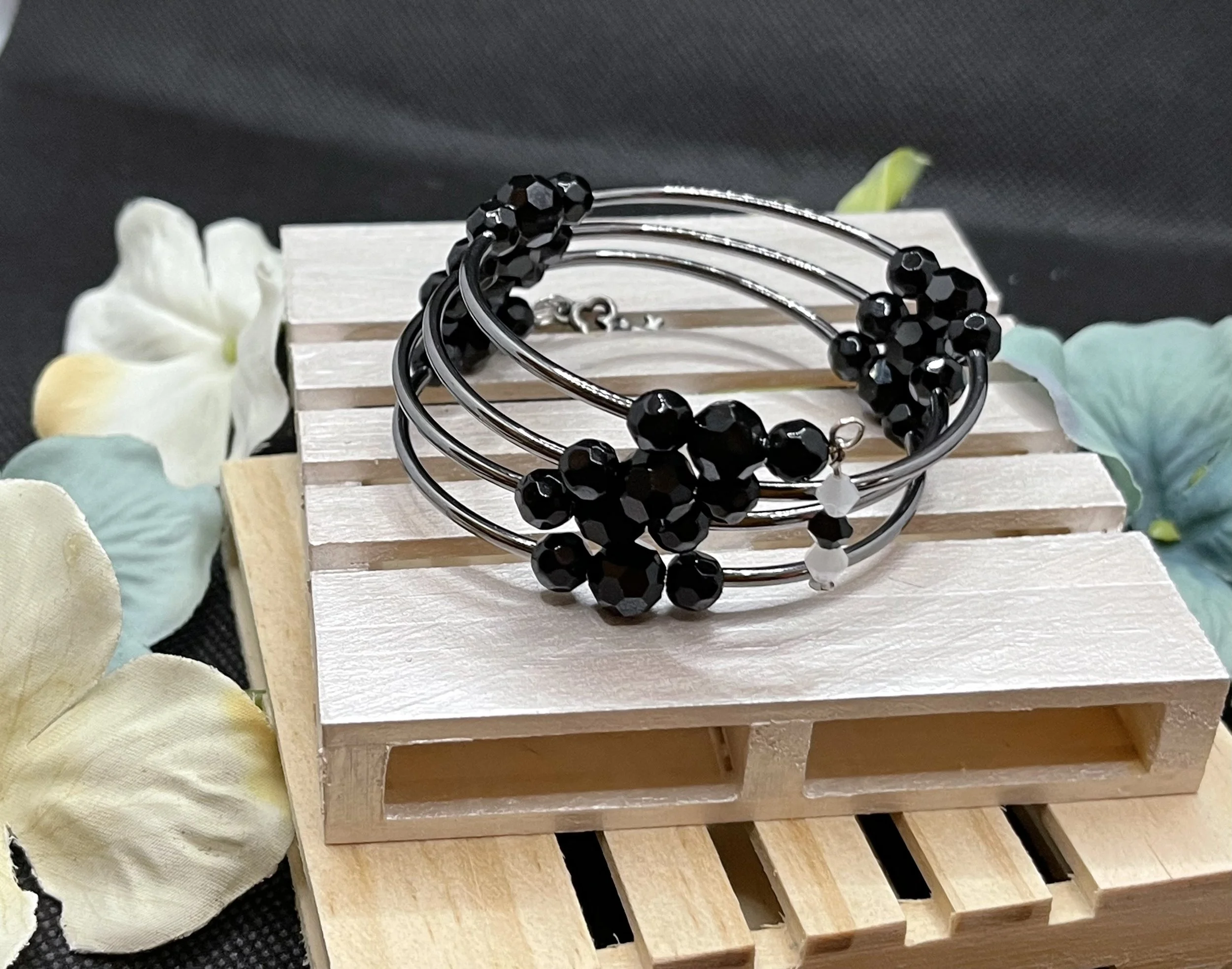 Black & Gunmetal Multi Layered Bracelet