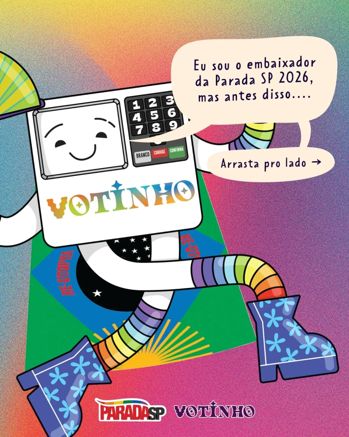 30 ANOS DE RUA. 30 ANOS DE URNA. O MESMO PROP&Oacute;SITO. 

Em 2026, a nossa revolu&ccedil;&atilde;o no asfalto se encontra com a nossa maior arma democr&aacute;tica. 

A Parada LGBT+ de S&atilde;o Paulo completa tr&ecirc;s d&eacute;cadas de visibil