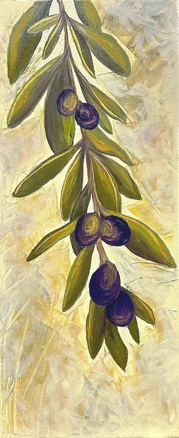 'Zeytoun' Oil on Canvas, 19" x 8", 2024