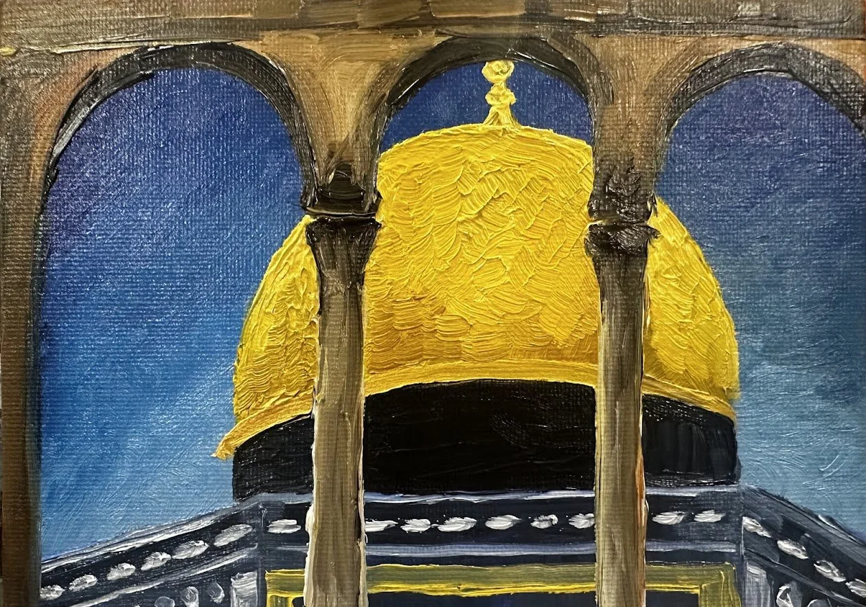 'Pictures of Palestine No. 9' Oil on Canvas, 5" x 7", 2025