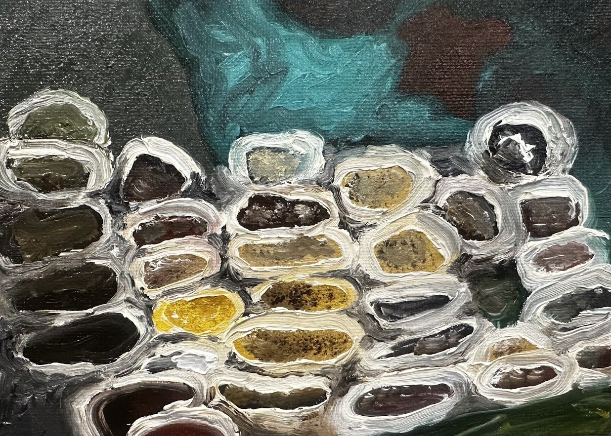 'Pictures of Palestine No. 11' Oil on Canvas, 5" x 7", 2025