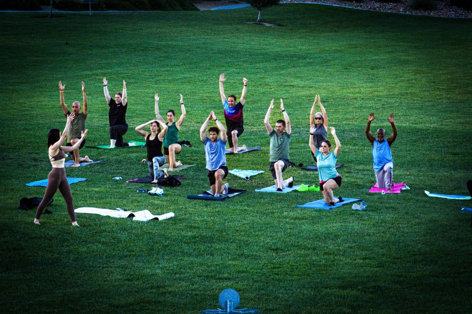 Frontline Sanctuary outdoor yoga event bringing frontline professionals together for movement, wellness, and community connection