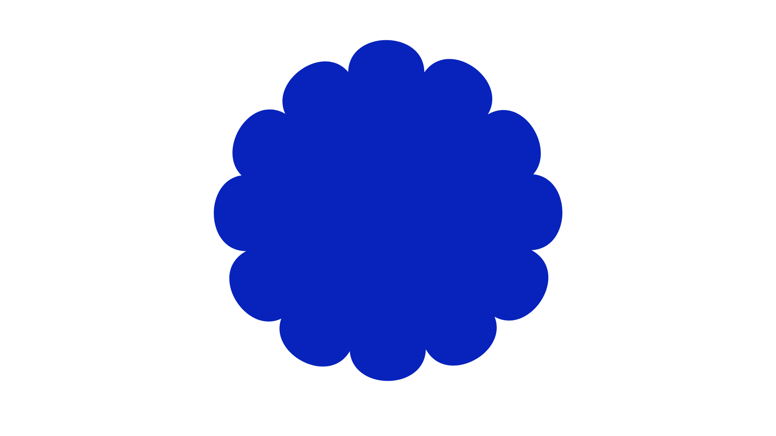 A cluster of blue circles forming a cloud-like shape on a black background.