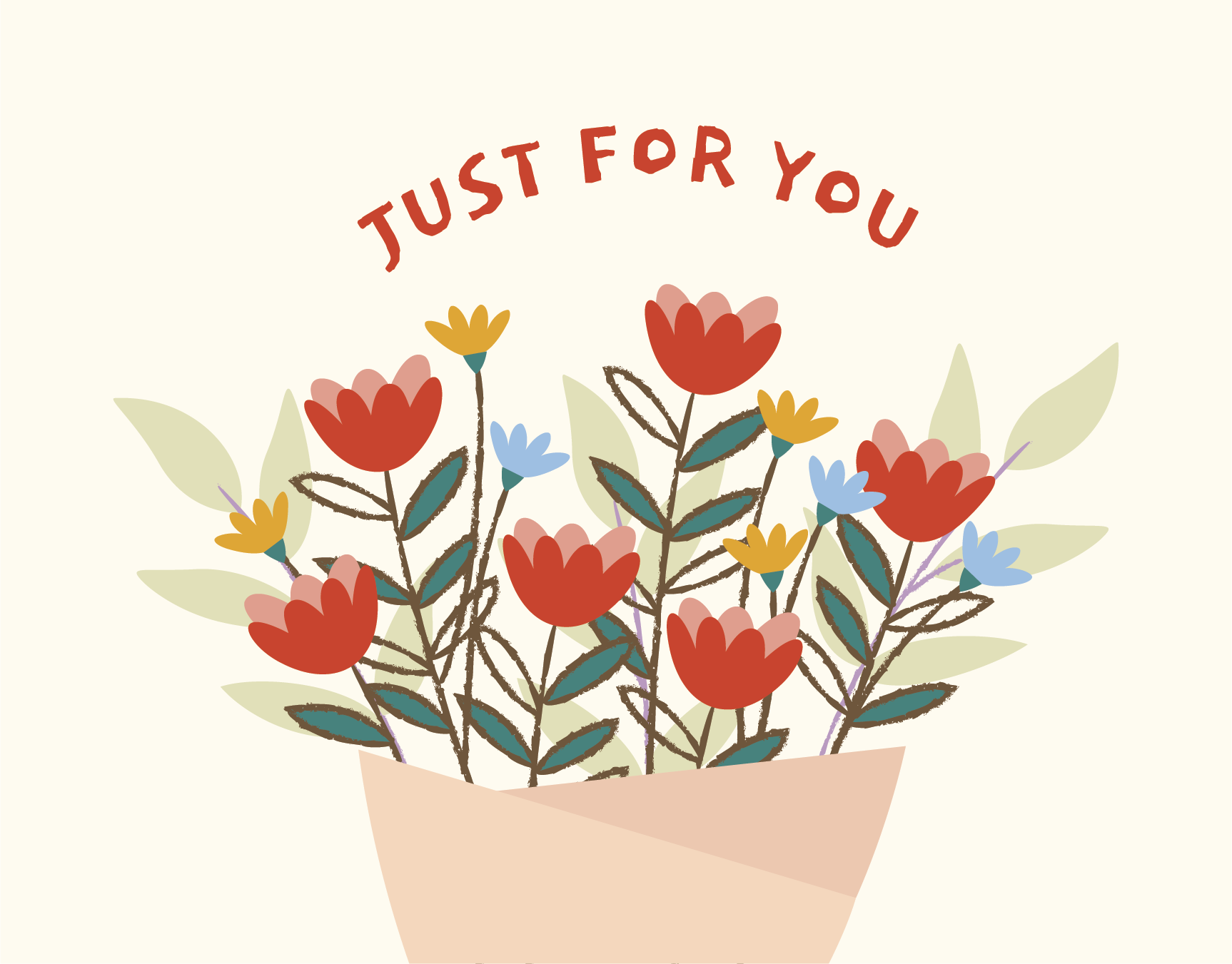 Just For You Bouquet Card