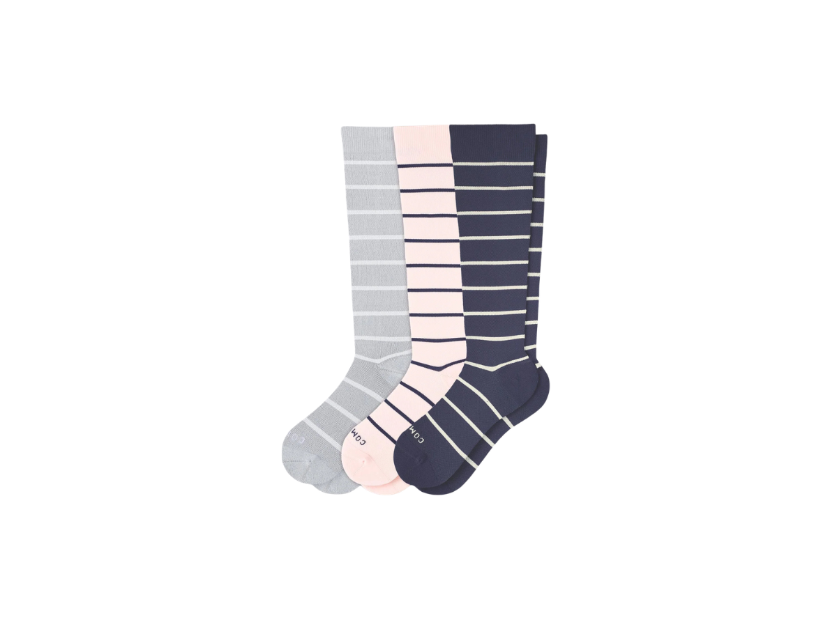 Knee-High Compression Socks – 3 Pack Stripes