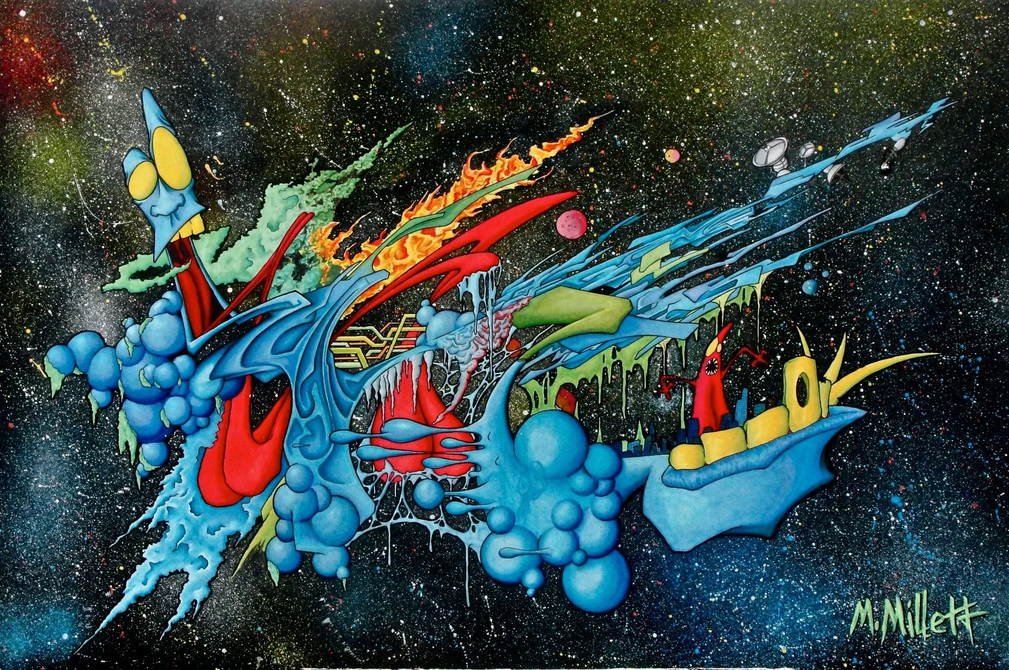 Primacolor marker drawing, mixed media art 