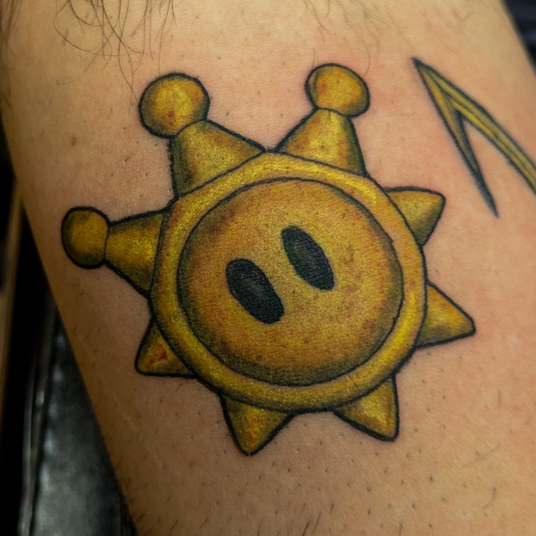 neo traditional mario star tattoo 