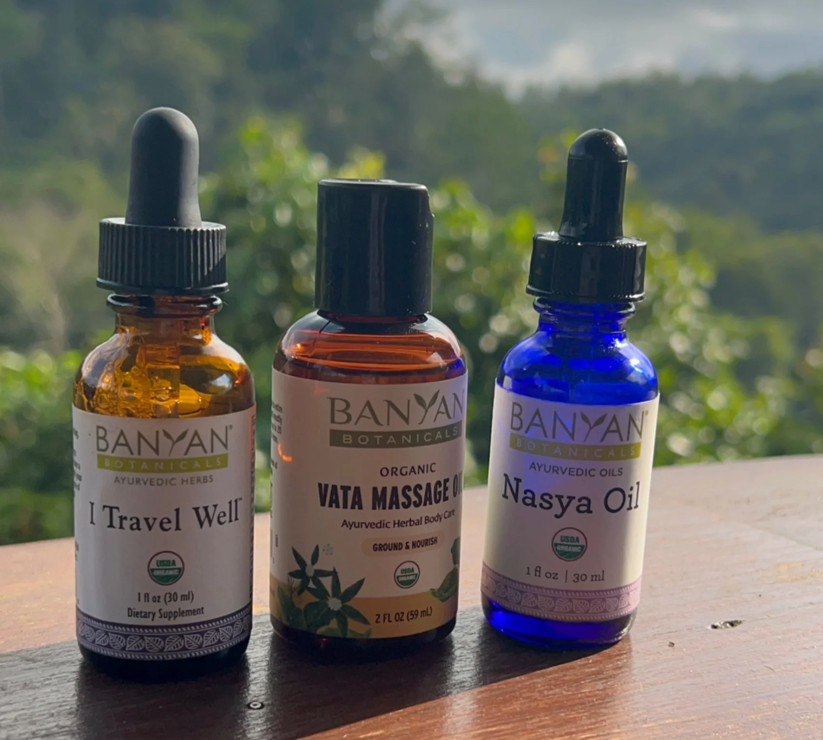 Tincture for my belly, oil for my skin, and oil for my nasal passageways (tend to dry out when traveling)