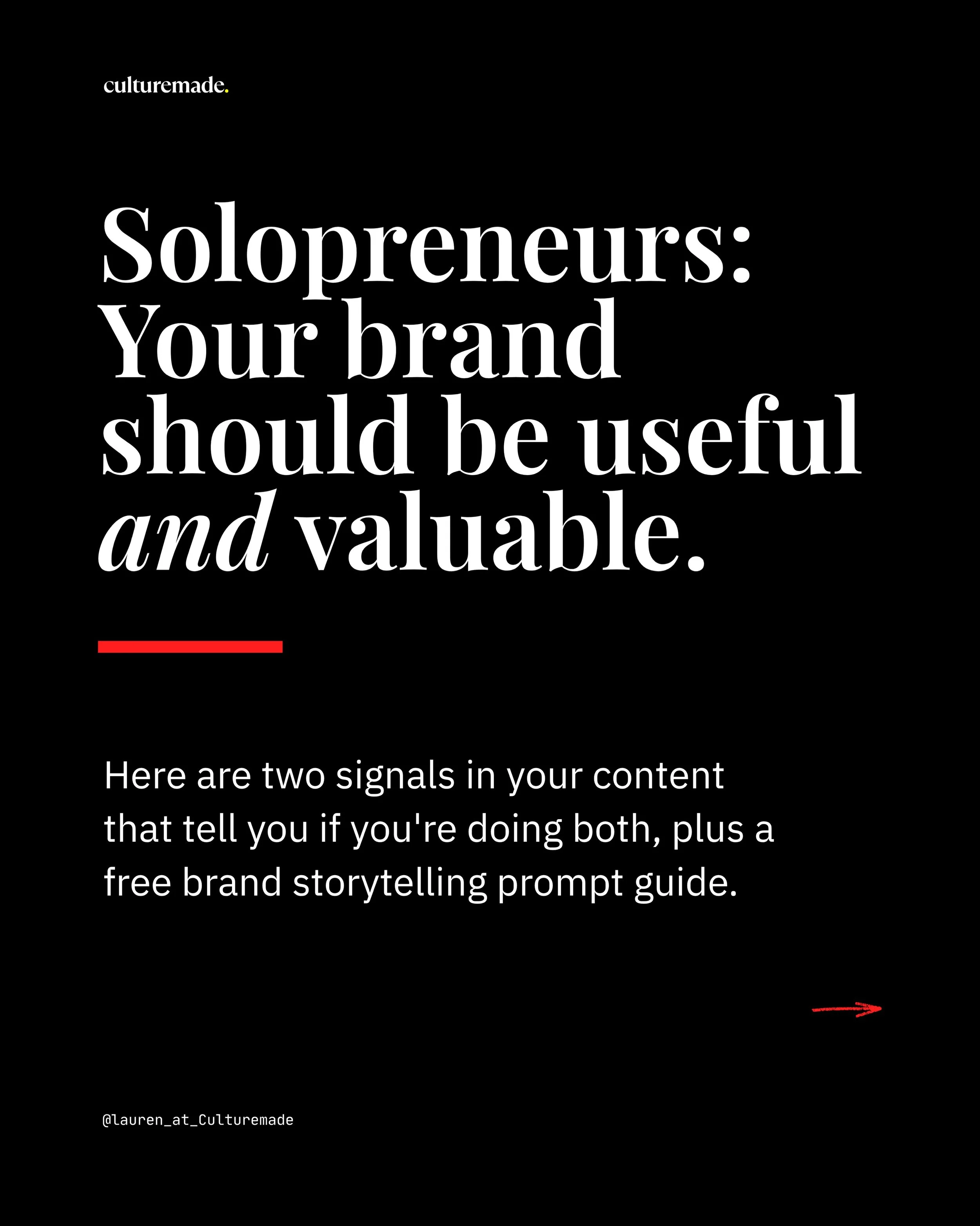 Comment &lsquo;STORY&rsquo; and I&rsquo;ll send you the free Experience Reframe Prompts worksheet. This worksheet guides you through three brand storytelling prompts, and includes a Claude synthesis prompt to analyze your answers so you can start dev