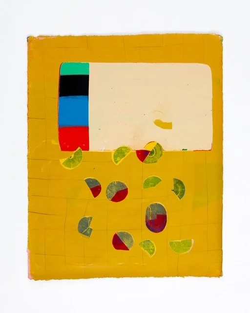 Untitled (Yellow Ochre Falling Fans)