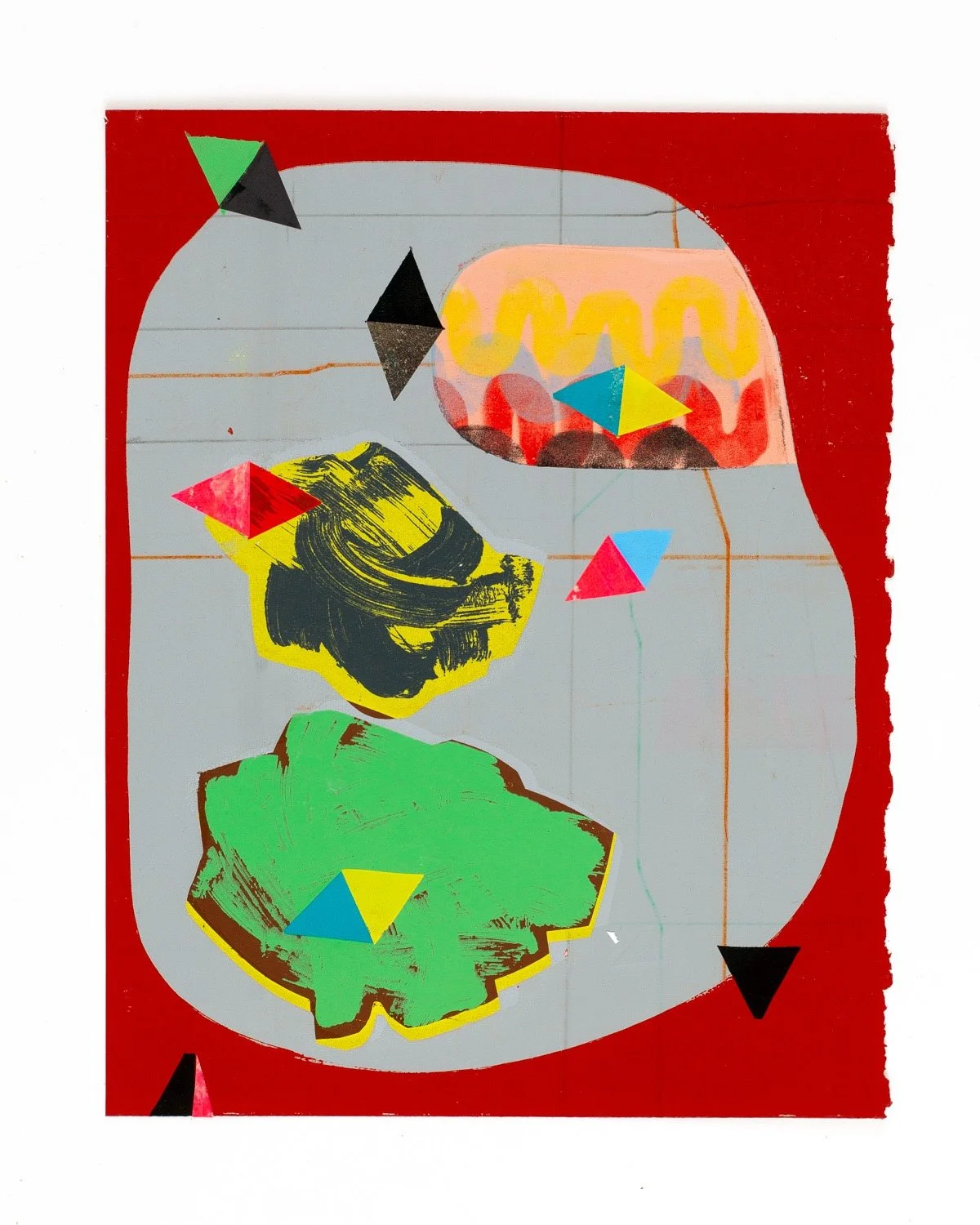 Untitled (red frame and strokes)