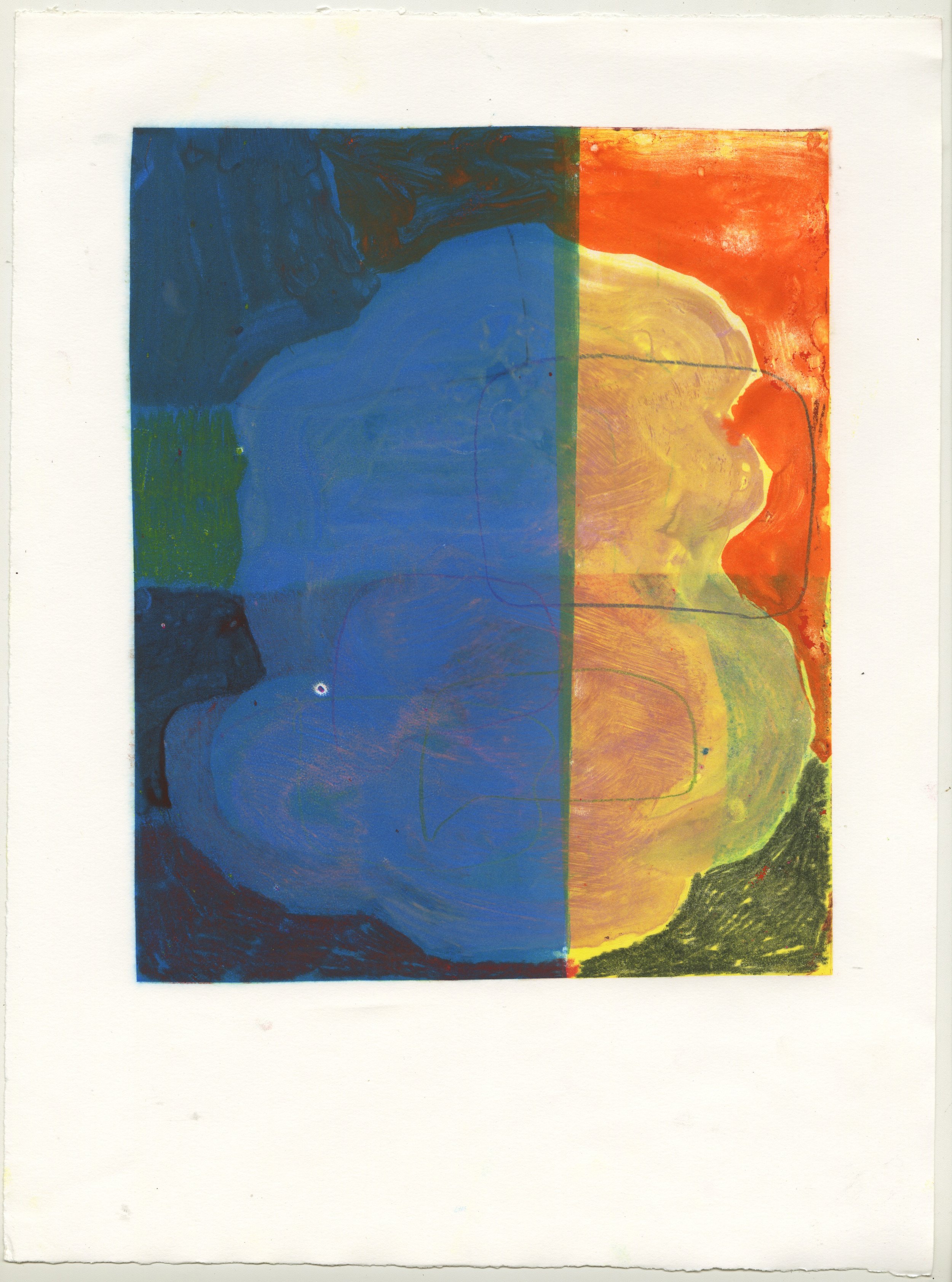 Color Play Monoprint-Sobbing