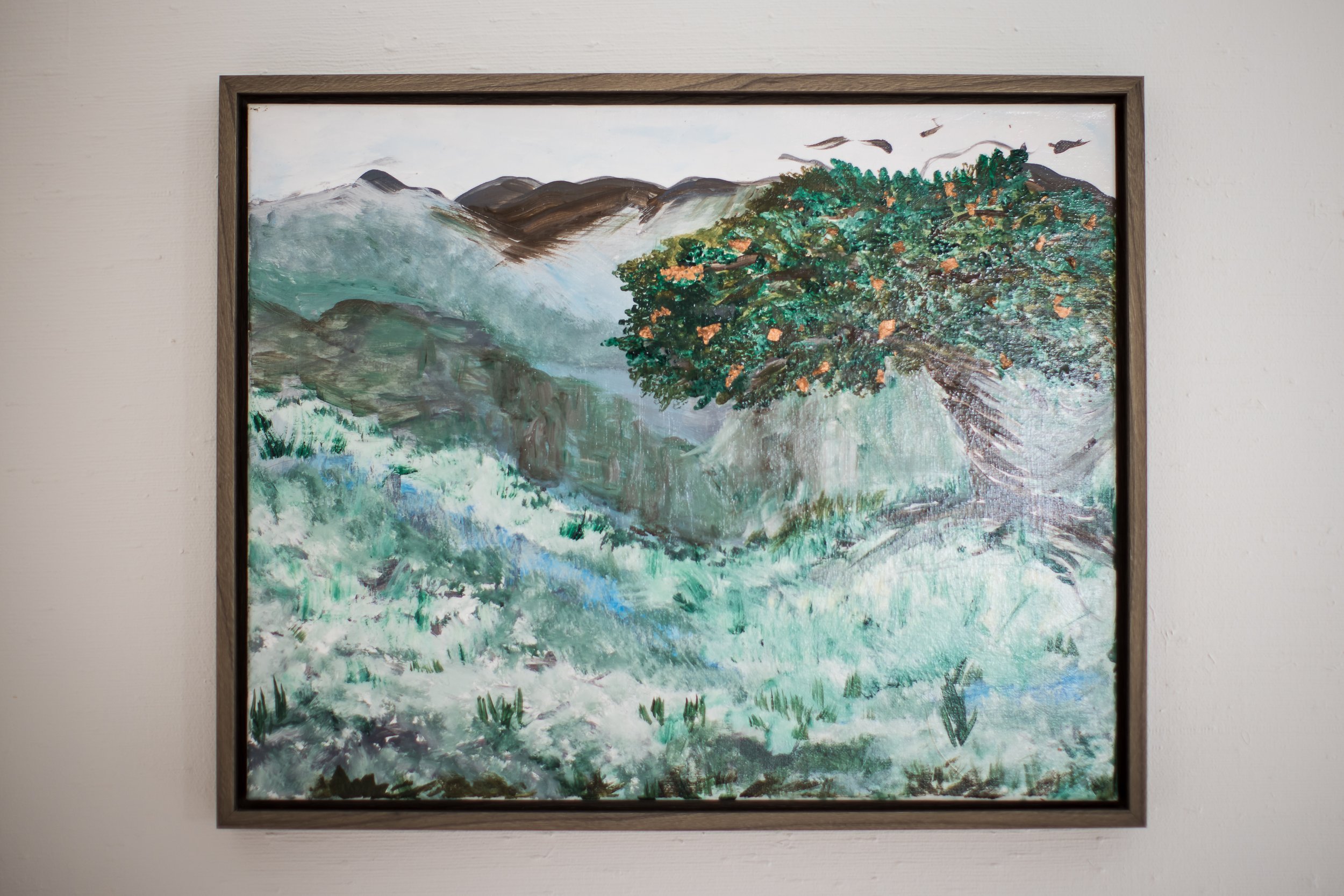 The Tree sees the Meadow and the Mountain